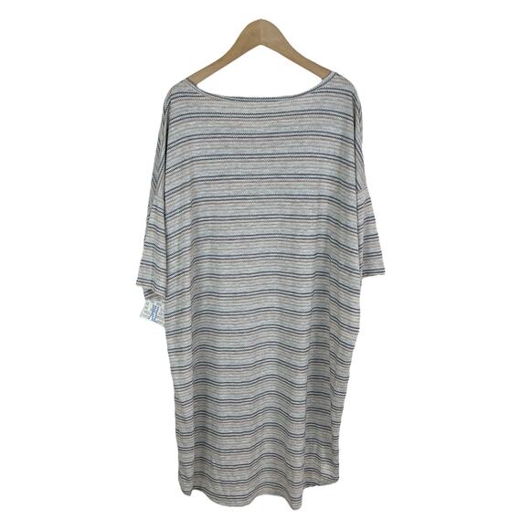 NWT Lularoe Irma High Low Tunic Top Gray With Metallic Chevron Stripes Size XL - Picture 2 of 8